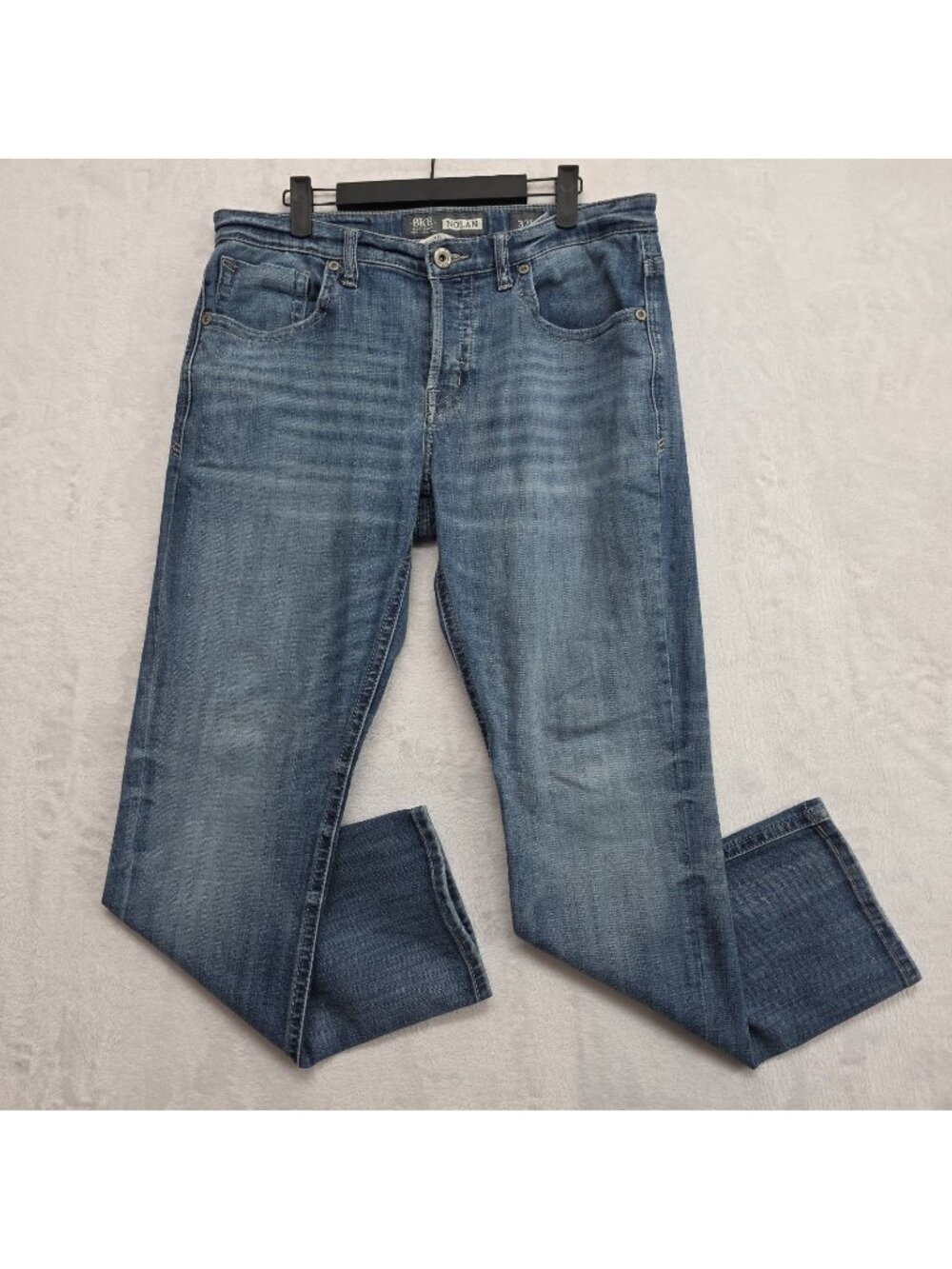 BKE Nolan Straight Leg Button Fly Jeans Men's Size 32Rx31 Stretch Honeycomb